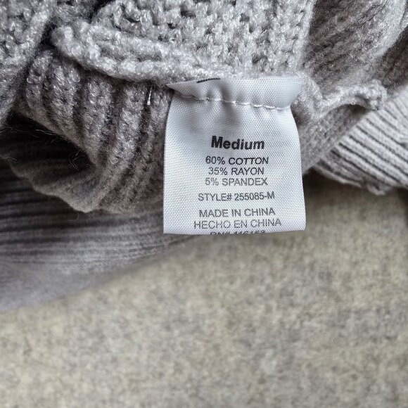 Poof Apparel Medium Gray Ribbed Knit Sweater - Picture 4 of 7